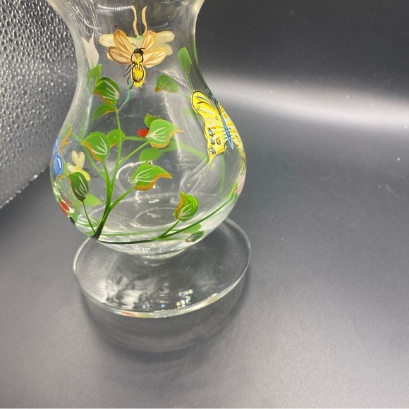 Lenox Butterfly Meadow Dragonfly Ladybug FlowerHand Painted Glass Vase 6” Signed - Picture 5 of 10
